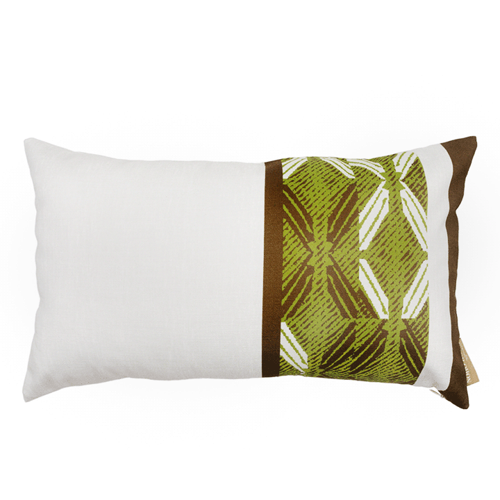 Moss & Brown Peʻa Stripe Lumbar Pillowcase on a white background