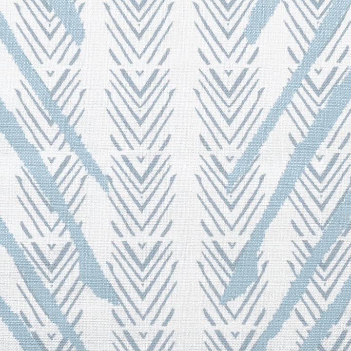 Close-up of Light Blue and Beige Tiki Square Print