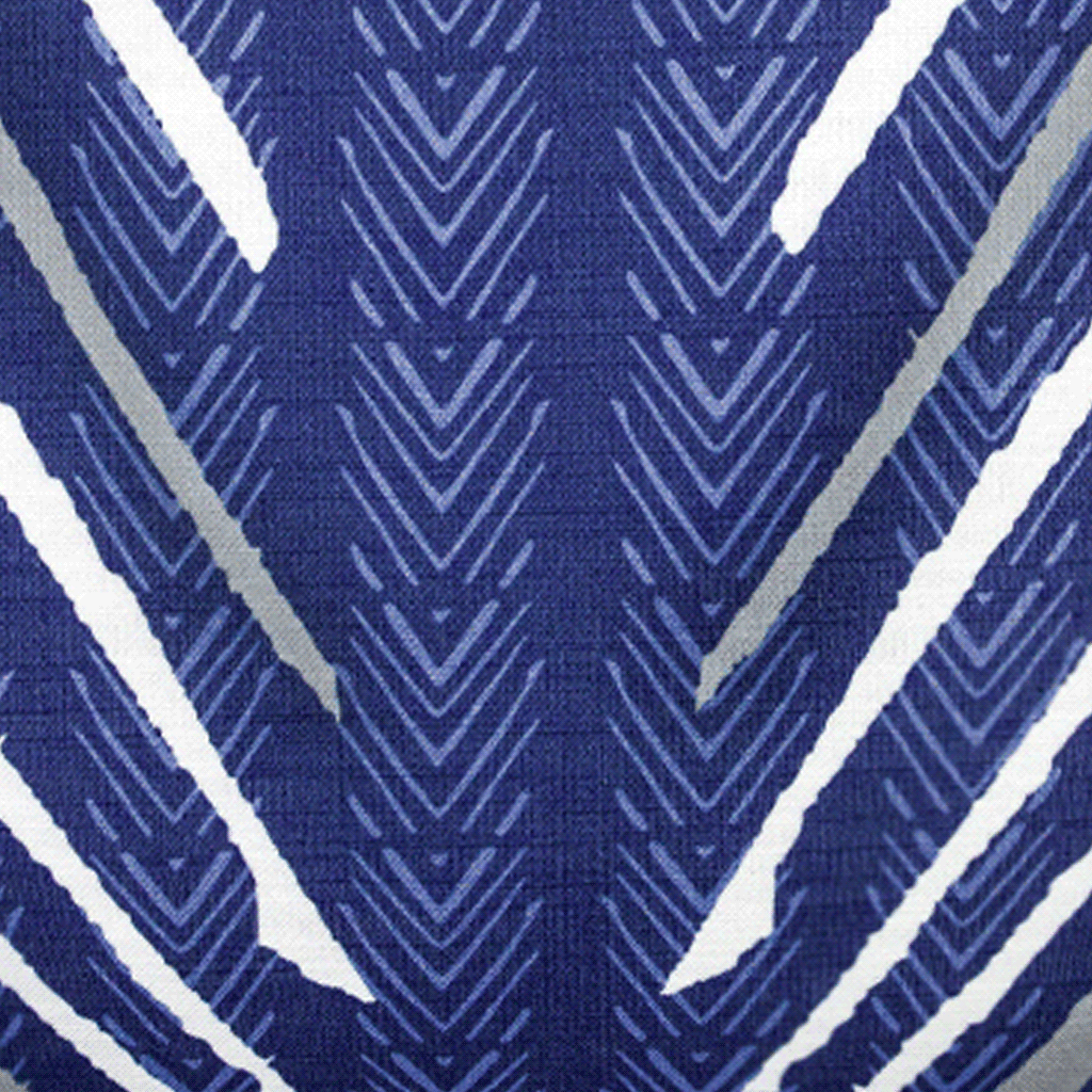 Close-up of Ivory and Navy Tiki Square Print